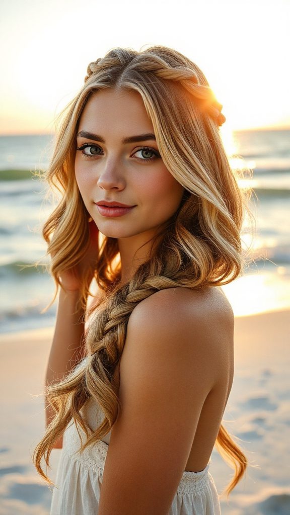 bohemian beach waves hairstyle