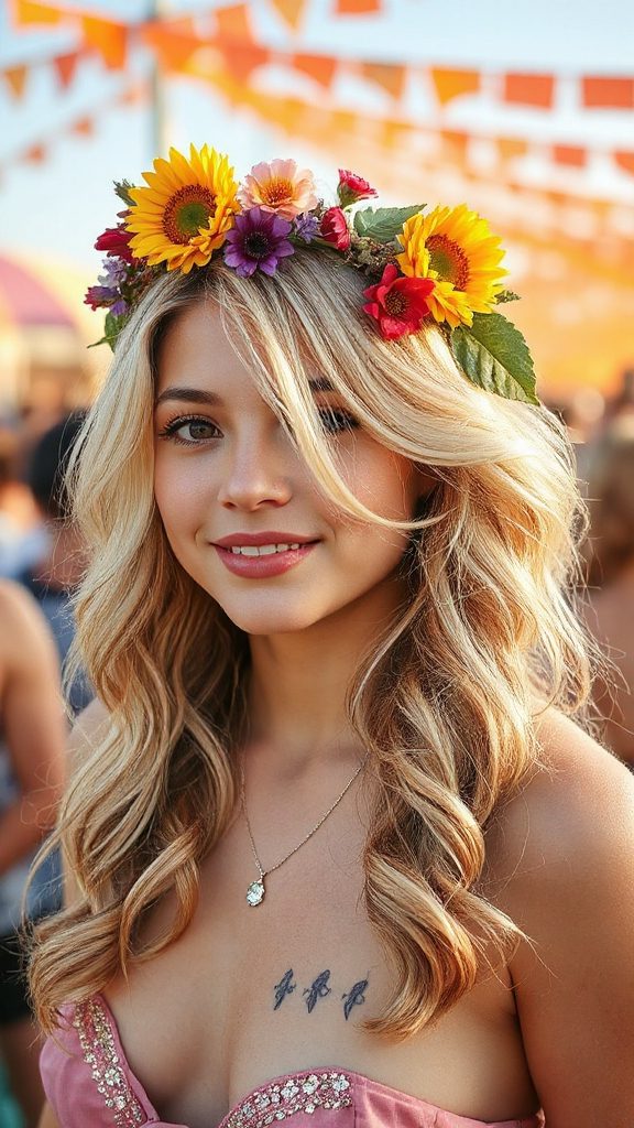 bohemian festival hair waves