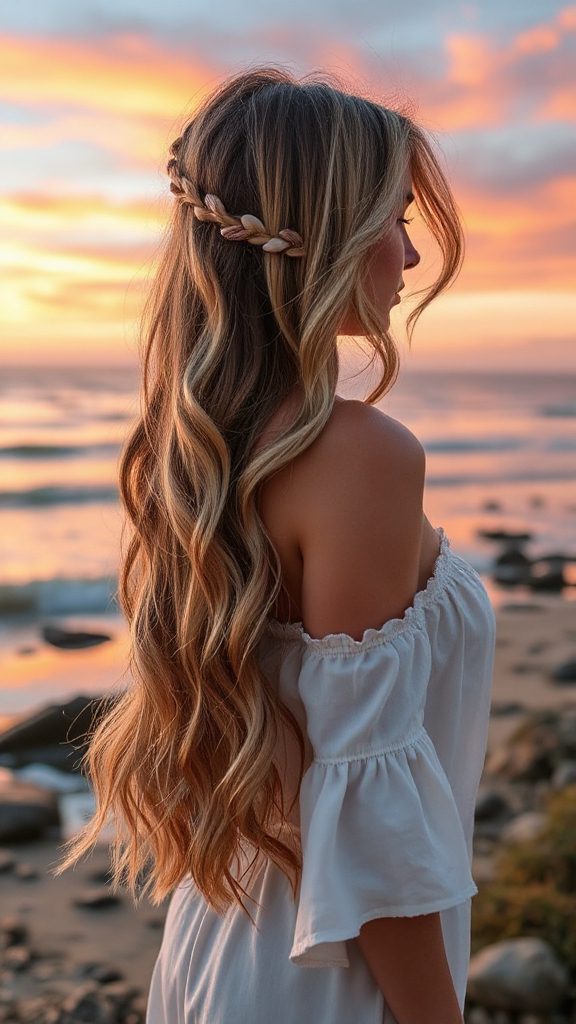 carefree elegant beach waves