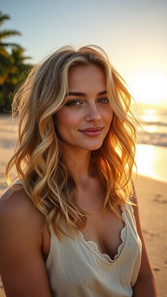 carefree summer beach waves