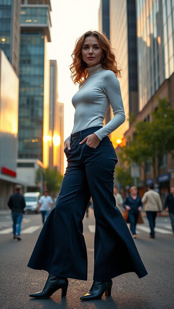 chic flared culottes outfit