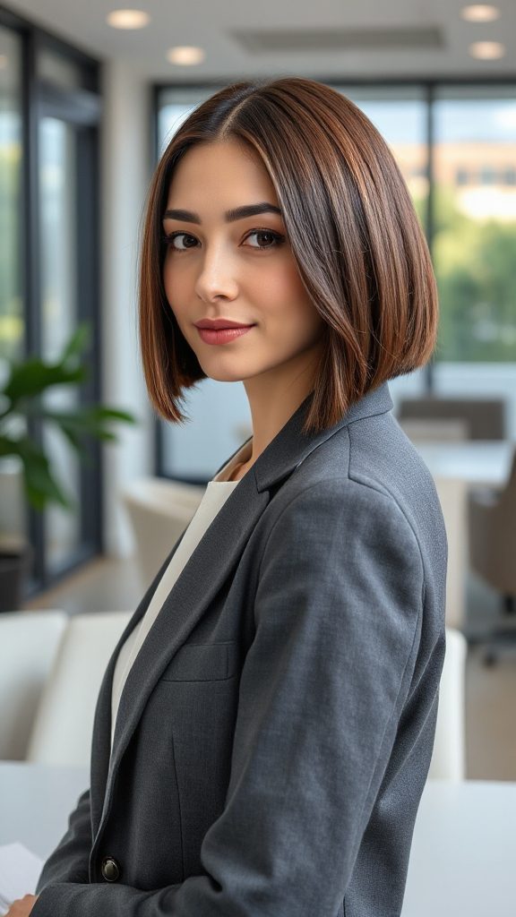 confidently sleek bob hairstyle