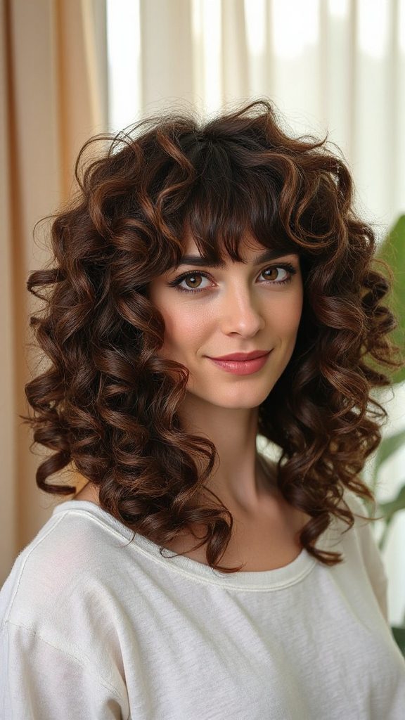 curly bangs with softness