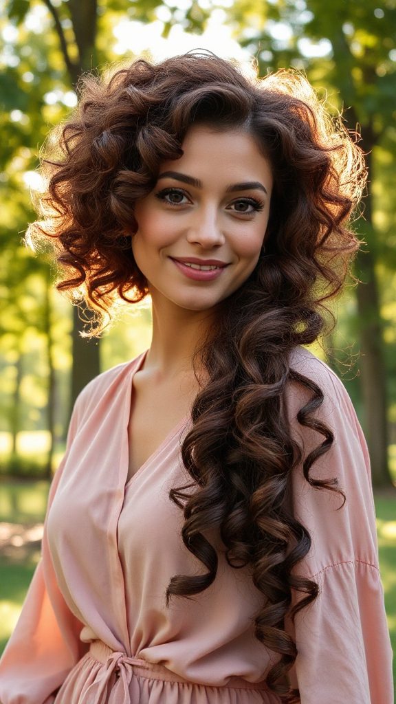 curly wolf cut elegance