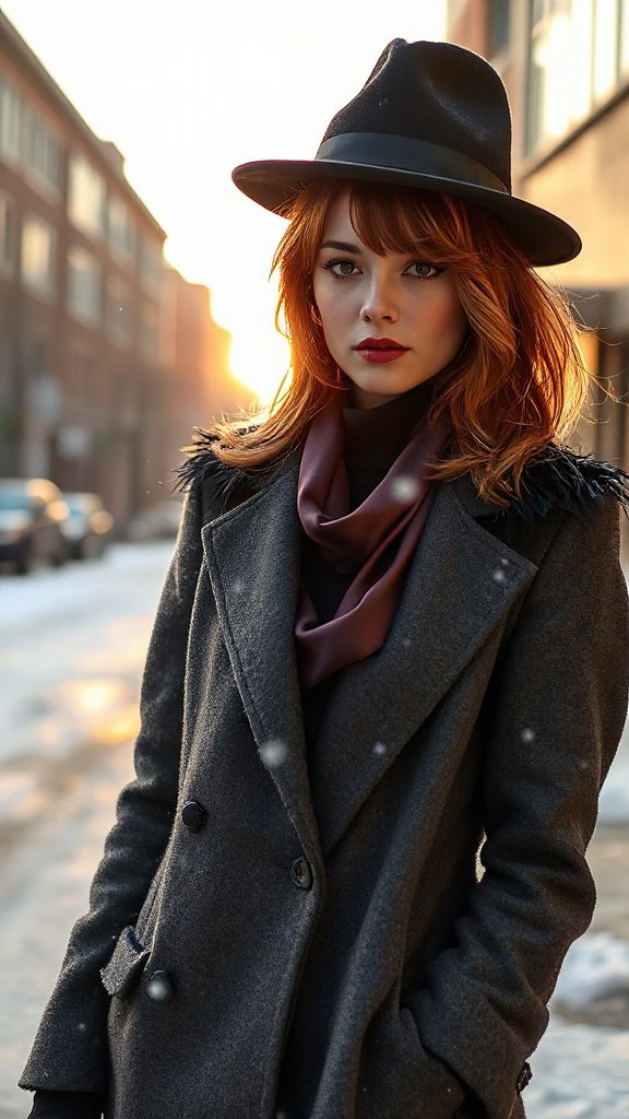 dapper feathered winter elegance