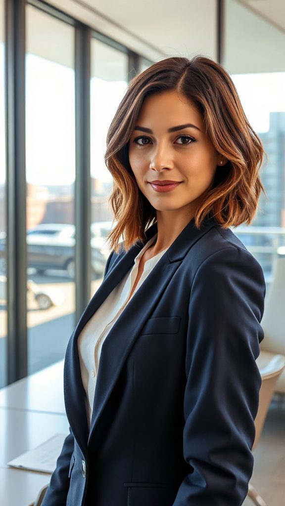 dynamic layered bob hairstyle
