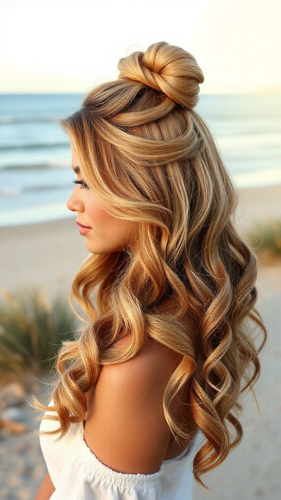 effortless beachy waves bun