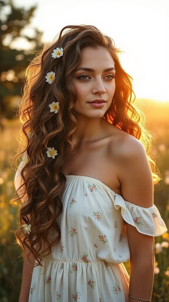 effortless bohemian layered curls