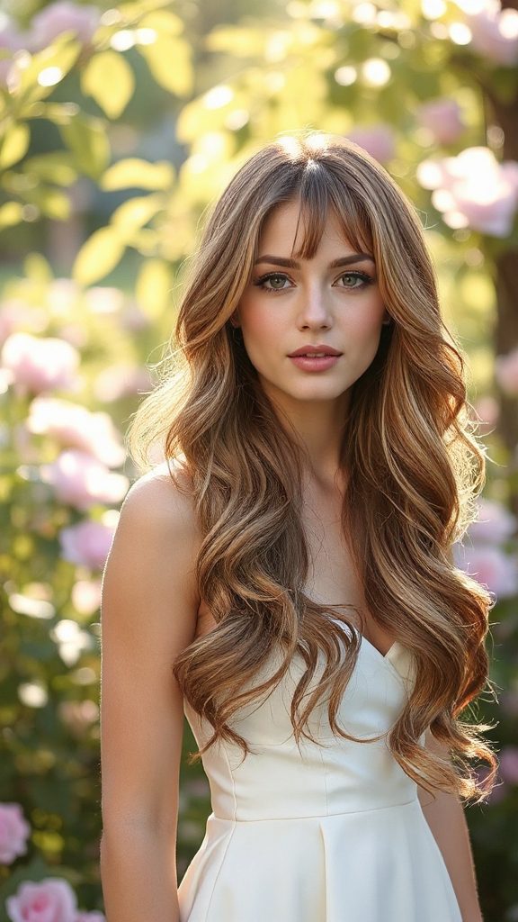 effortlessly elegant side swept bangs