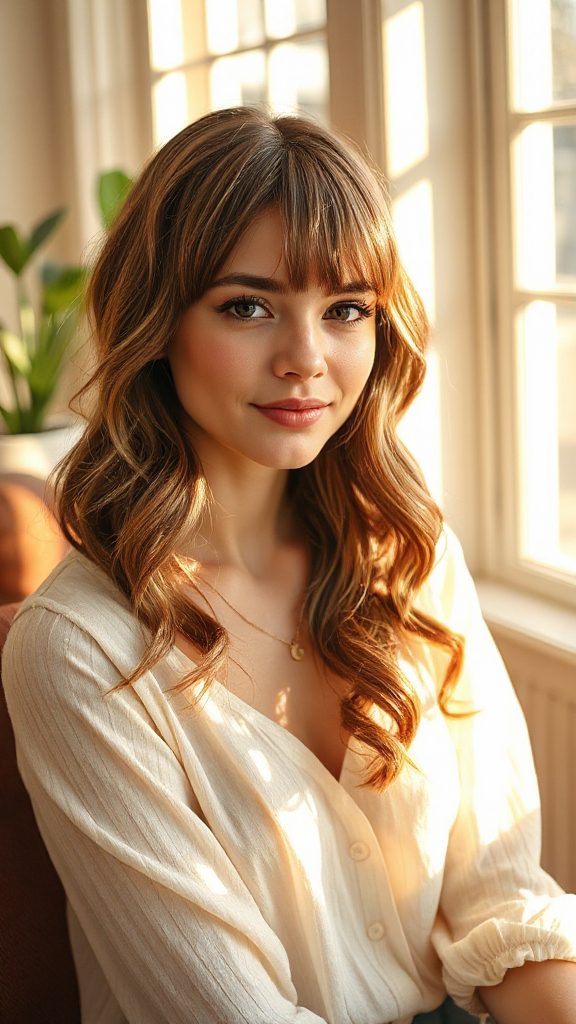elegant curved bangs hairstyle