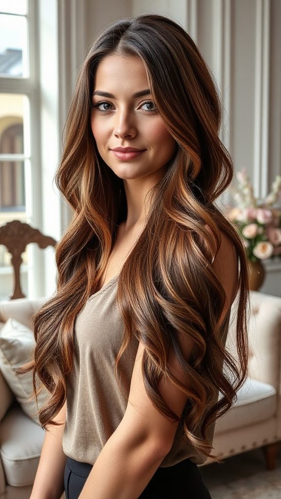 elegant long layered hairstyle