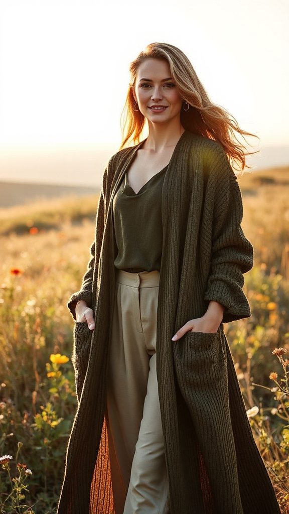 elegant oversized cardigan drape