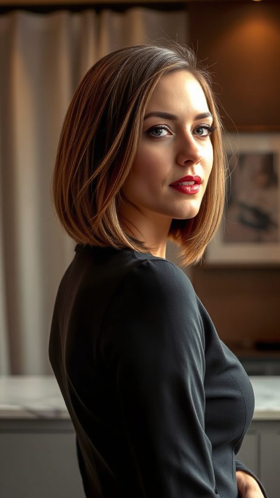 elegant shoulder length bob hairstyle