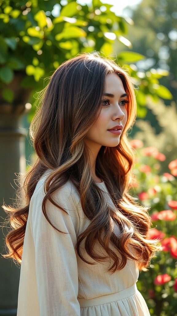 elegant sunlit layered highlights
