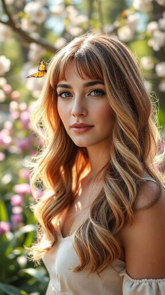 ethereal wispy curtain bangs