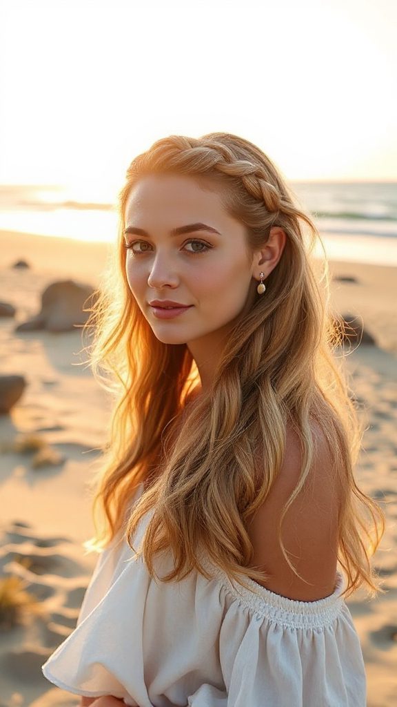 halo braid with beach waves