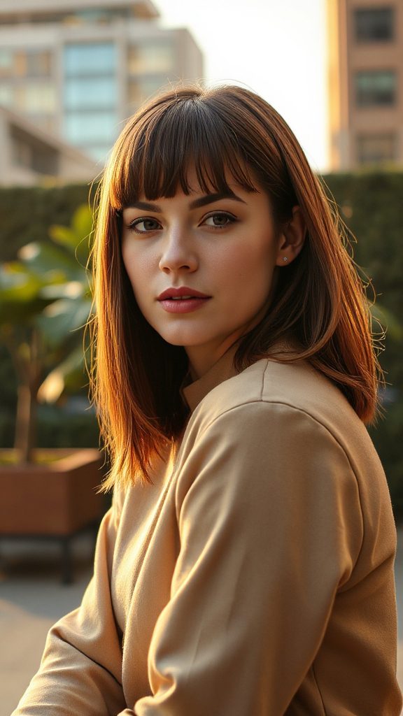 layered bob with bangs