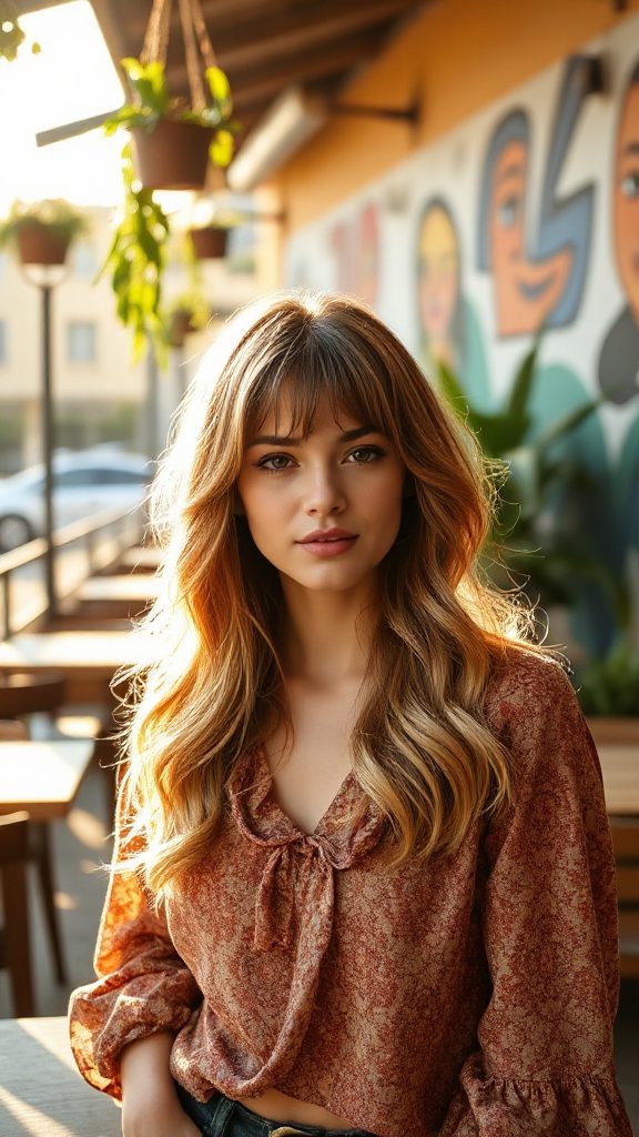 playful bohemian layered hairstyle