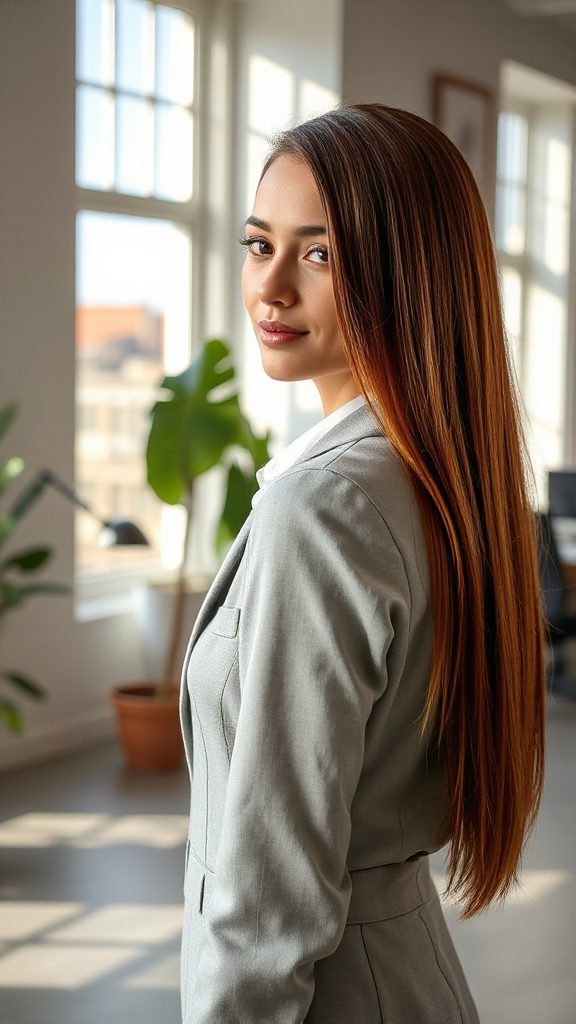 polished side parted hairstyle