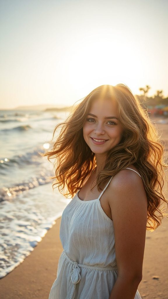 relaxed beach wave hairstyle