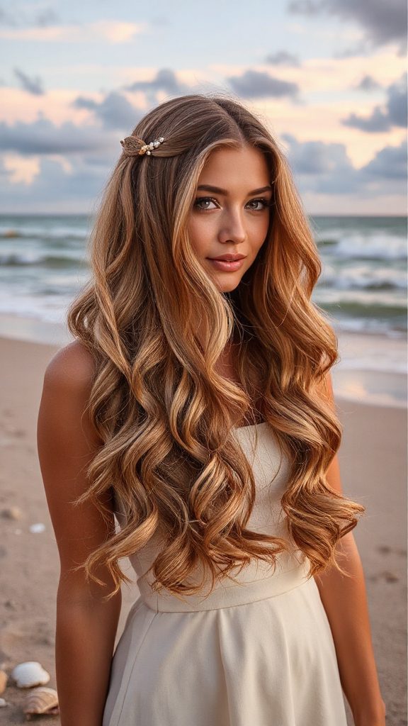 romantic beach wave hairstyle