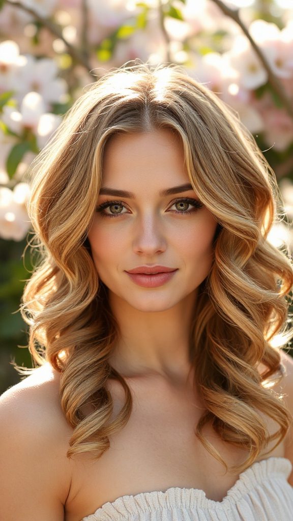 romantic bouncy face framing curls