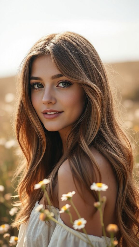 romantic long layered hairstyle