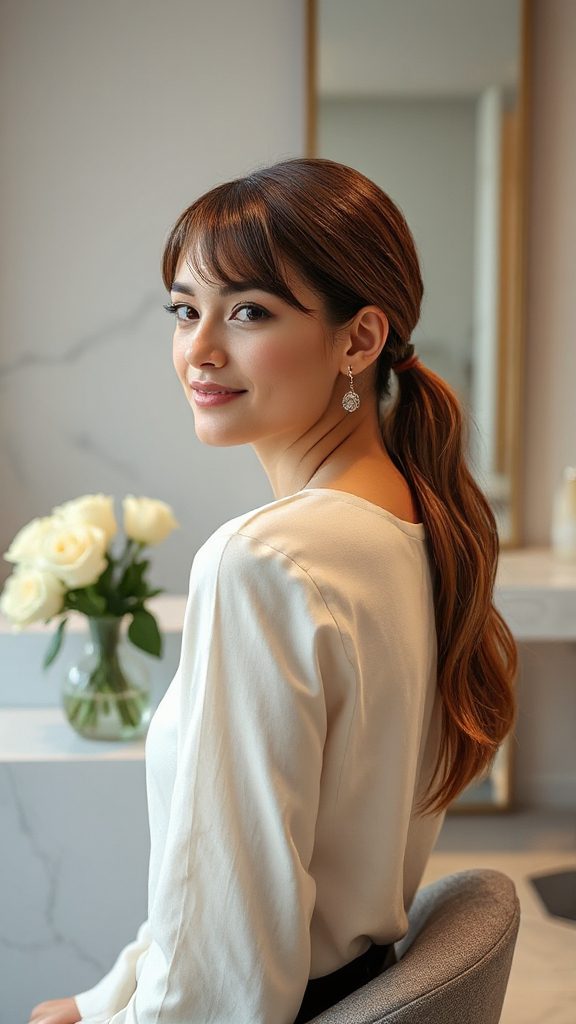 sleek sophisticated low ponytail