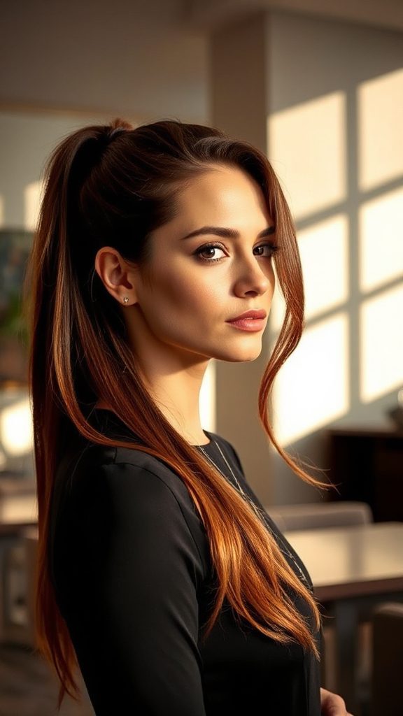 sleek sophisticated polished ponytail