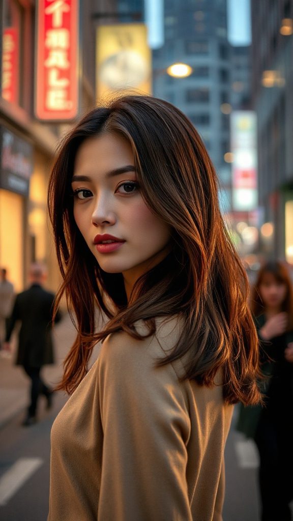 sophisticated sleek shag hairstyle