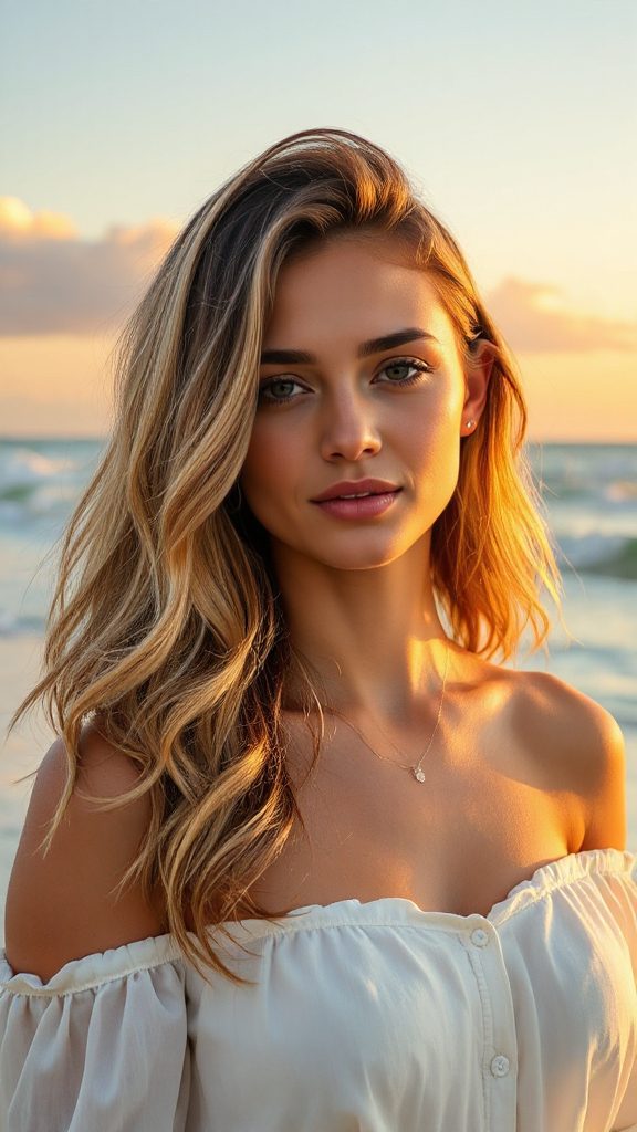 sun kissed beach wave hairstyle