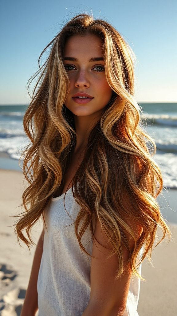 sun kissed beach wave hairstyle