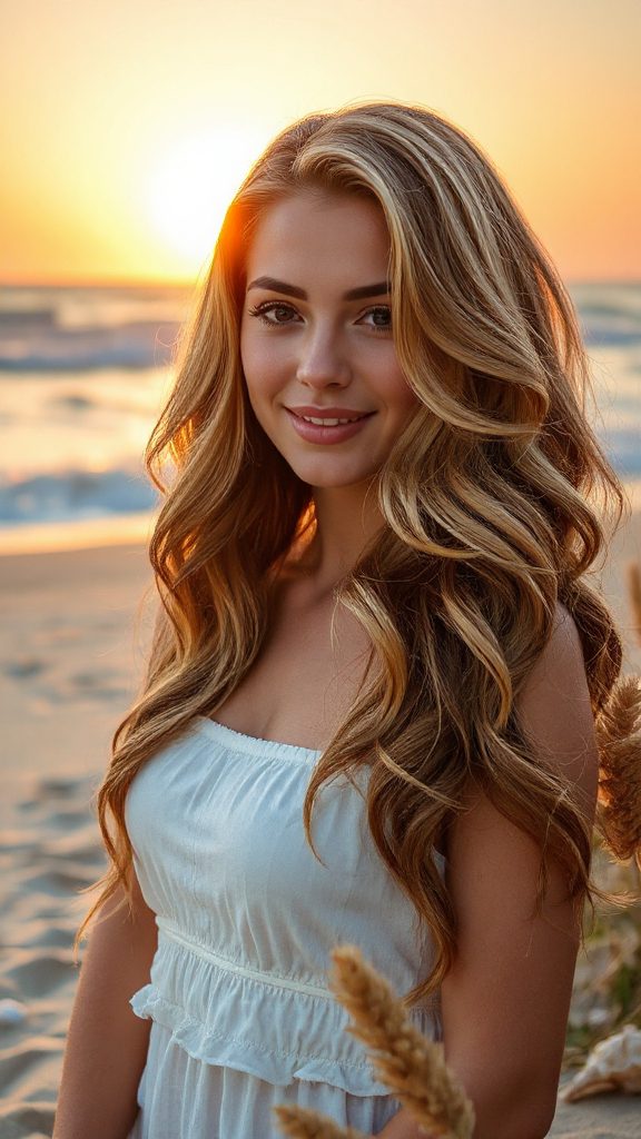 sun kissed voluminous beach waves