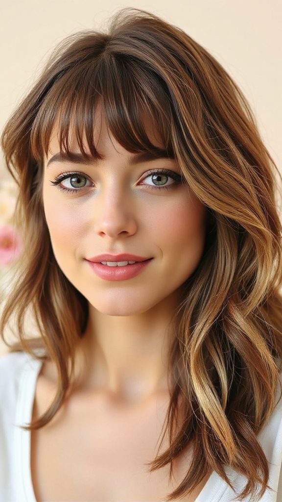 textured bangs enhance femininity