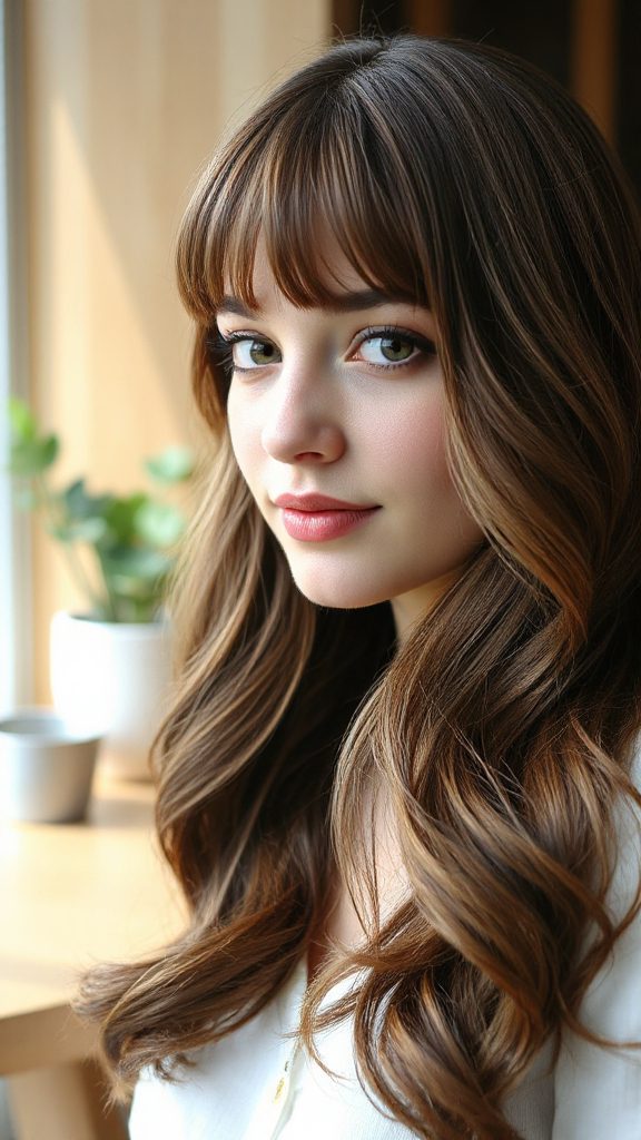 timeless layered curtain bangs