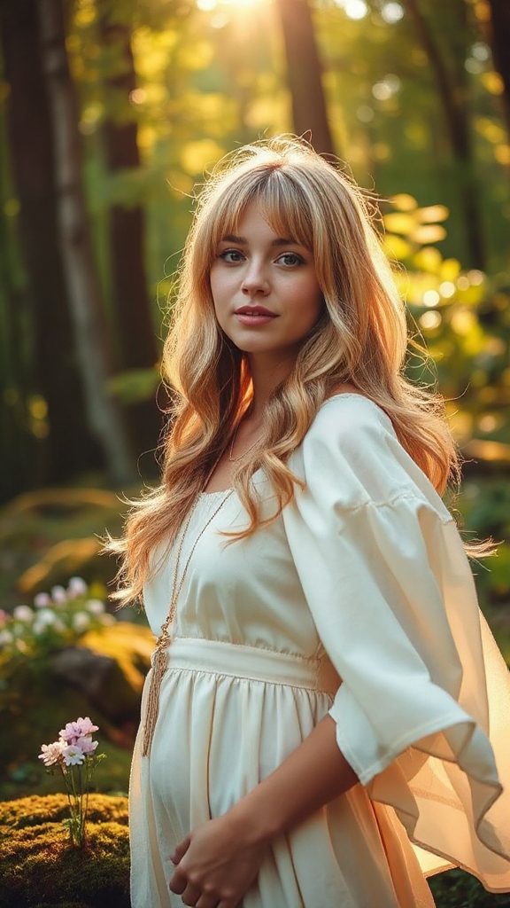 wispy layered ethereal bangs
